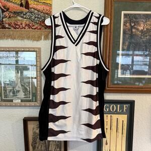 Vintage 90s RARE Converse Black And White Dennis Rodman Spike‎ Jersey Size 2XL